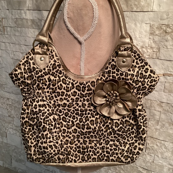 Minicci Leopard Print Satchel Handbag - Picture 2 of 14